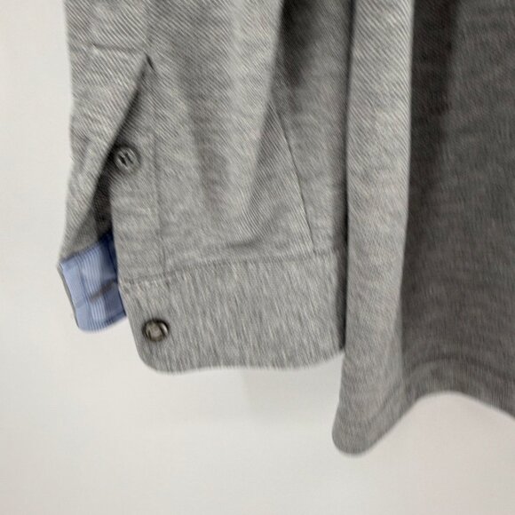 Threadwize Mens 100% Cotton Gray Polo LSV 1/4 Button Down Shirt Sz XL - Picture 3 of 9
